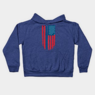 distressed usa flag blue line Kids Hoodie